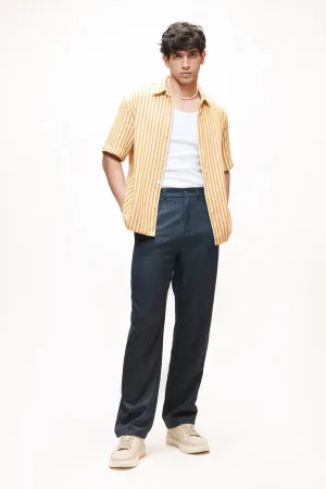 Steel Navy Men's Straight Pinstripe Pants