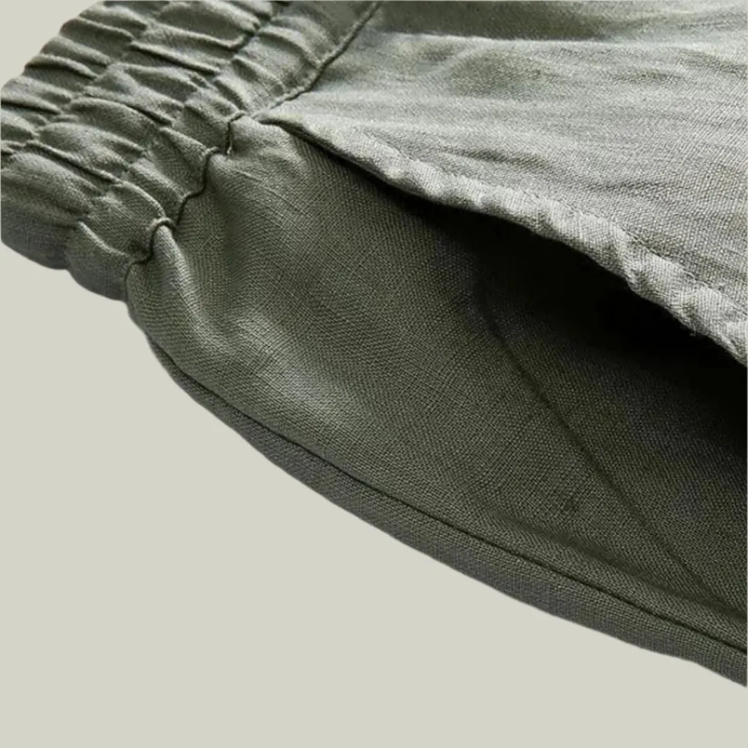 Straight Fit Linen Pants