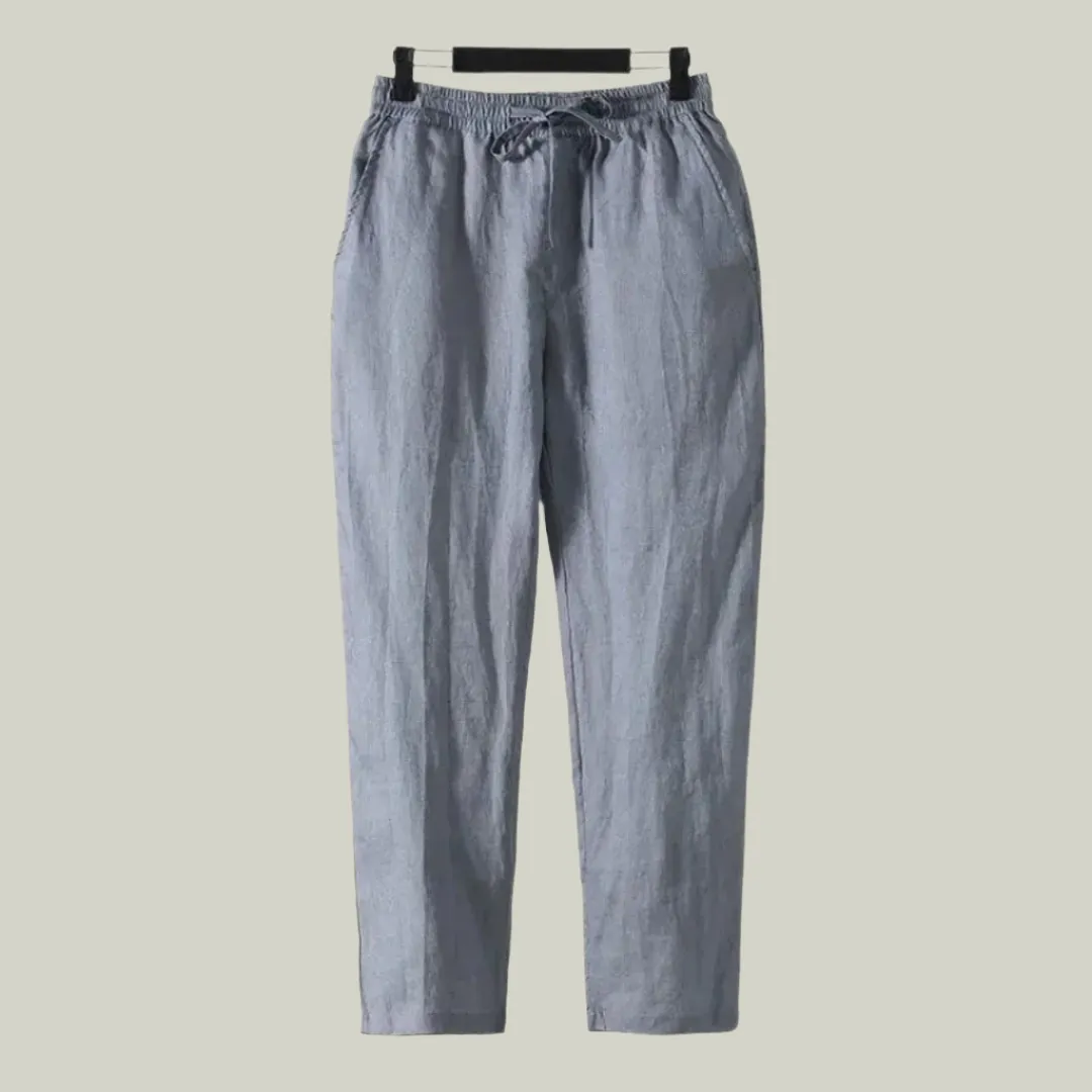 Straight Fit Linen Pants