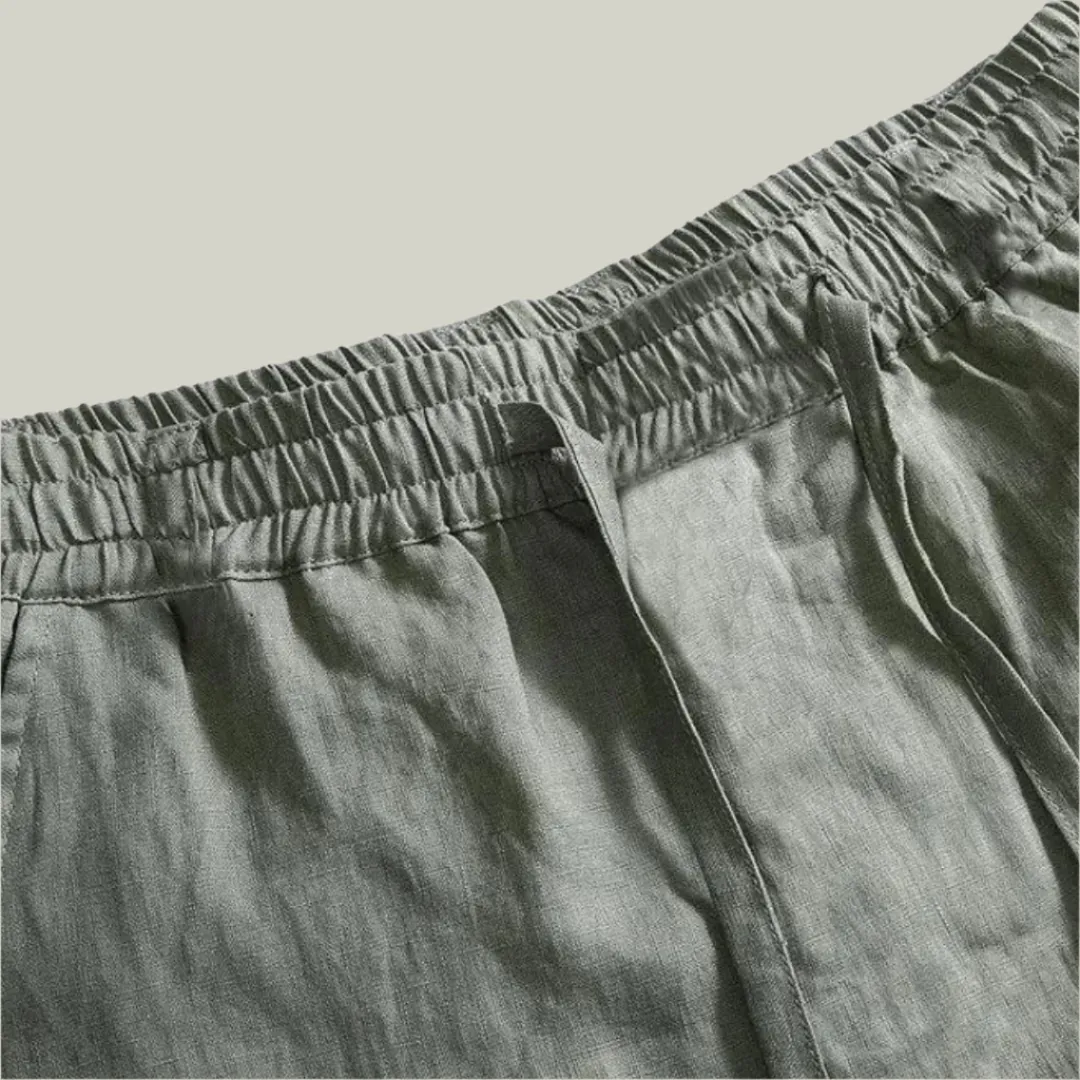 Straight Fit Linen Pants