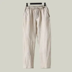 Straight Fit Linen Pants