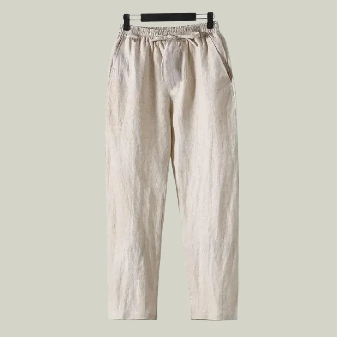 Straight Fit Linen Pants