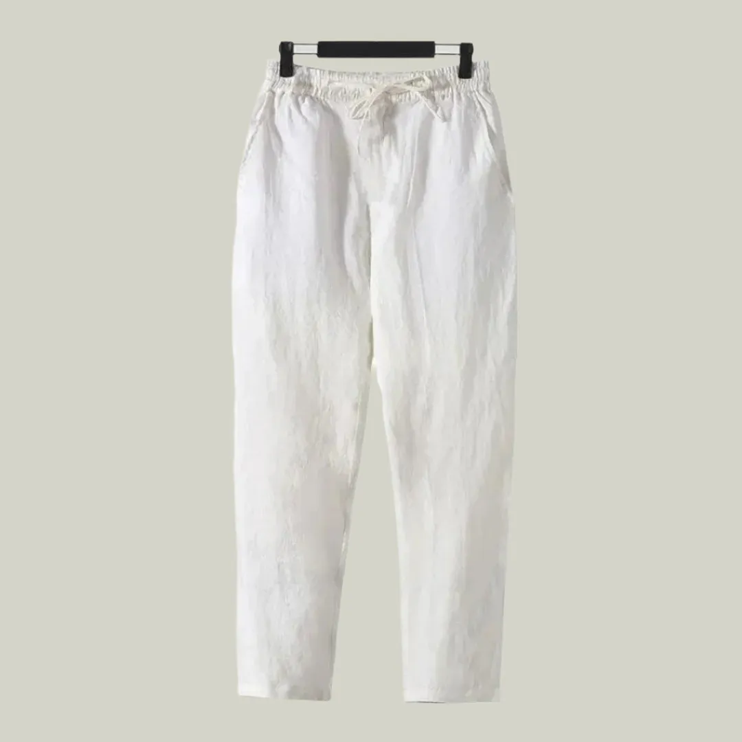 Straight Fit Linen Pants