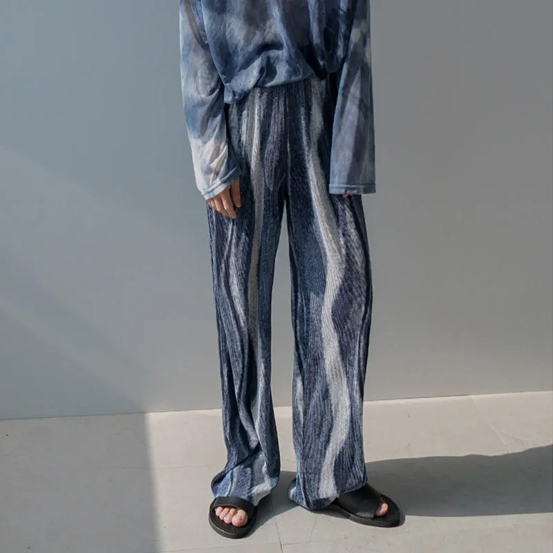 Straight Pants Drape Chic Loose Casual Trousers Korean Style Trendy Wide-Leg Pants Men