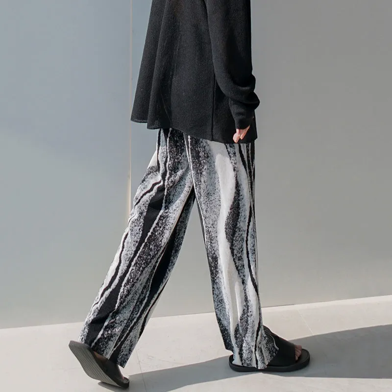 Straight Pants Drape Chic Loose Casual Trousers Korean Style Trendy Wide-Leg Pants Men