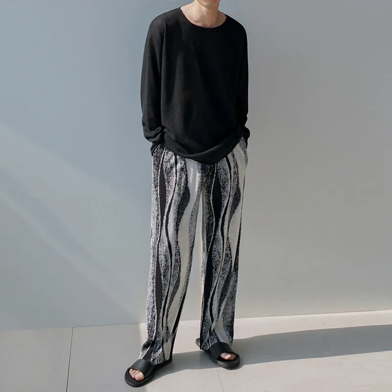 Straight Pants Drape Chic Loose Casual Trousers Korean Style Trendy Wide-Leg Pants Men