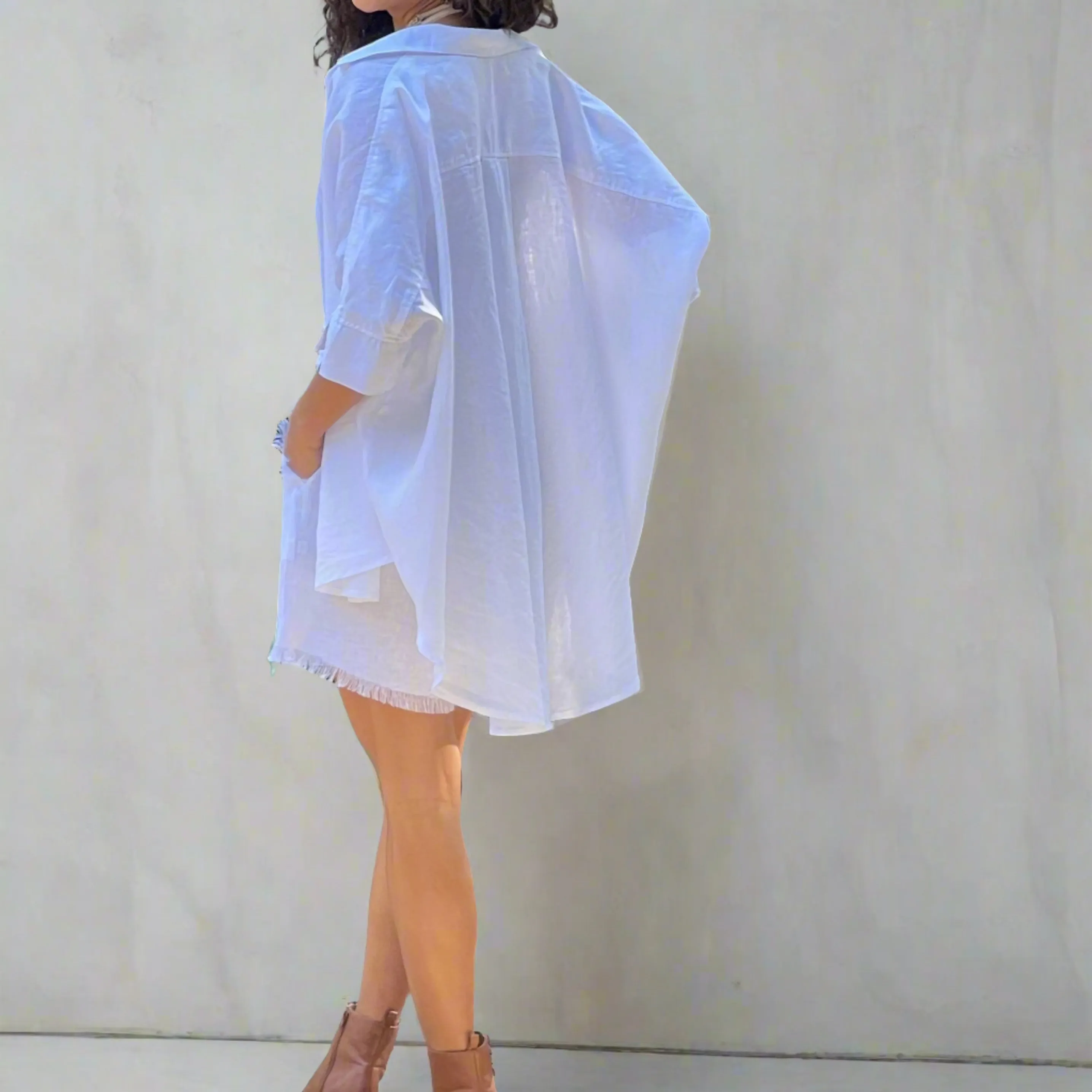 TM Capri White Linen Shirt